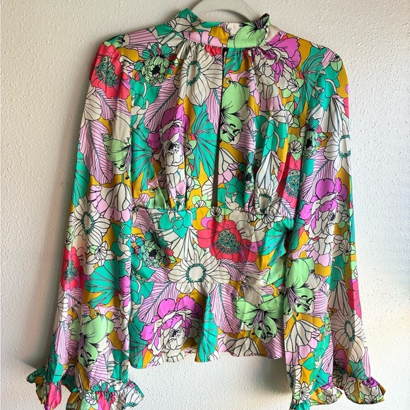 ASOS Colorful Floral Fitted Blouse - Picture 2 of 12